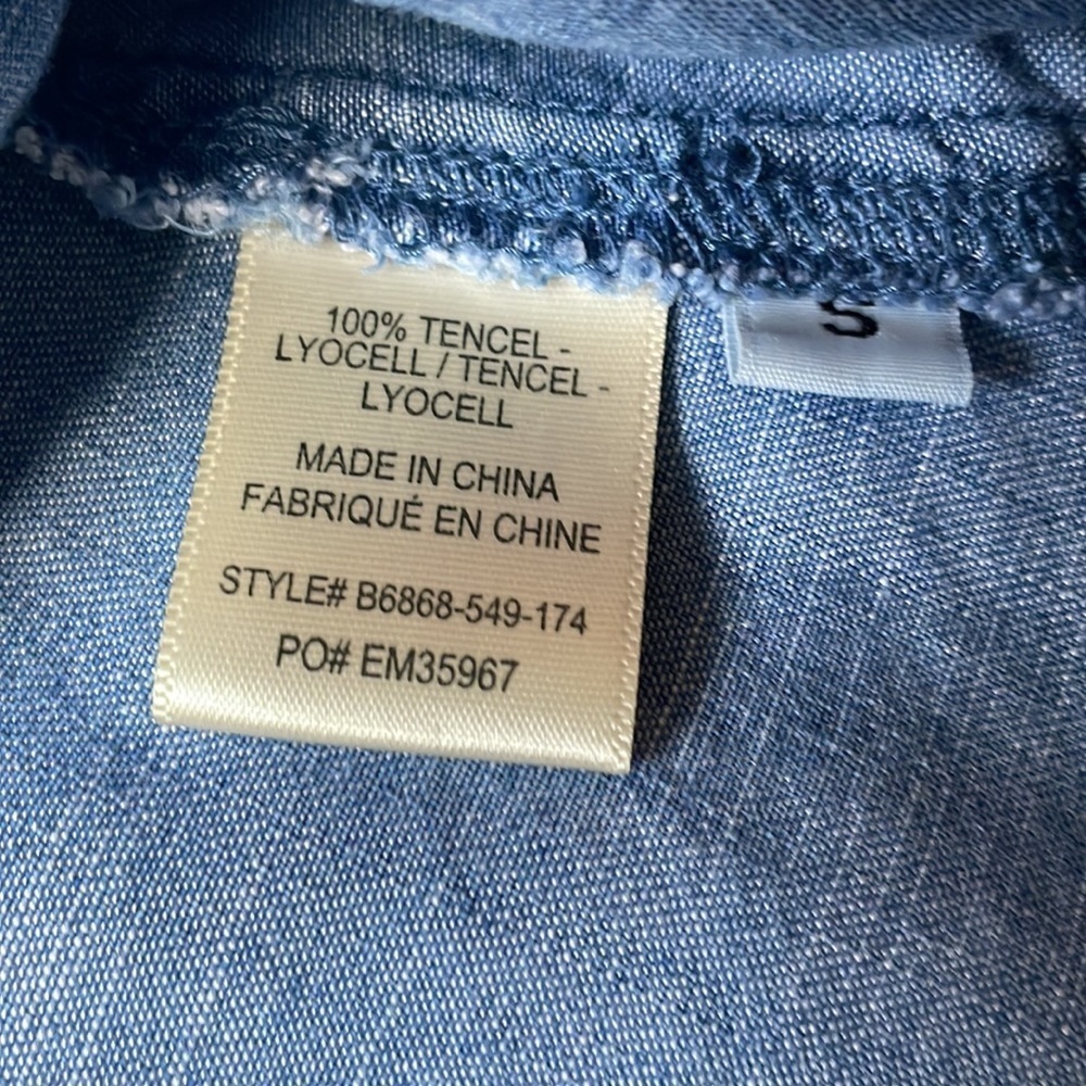 Anthropologie Cloth & Stone‎ Small Chambray swing dress. Size small 100% Lyocell - Picture 7 of 12